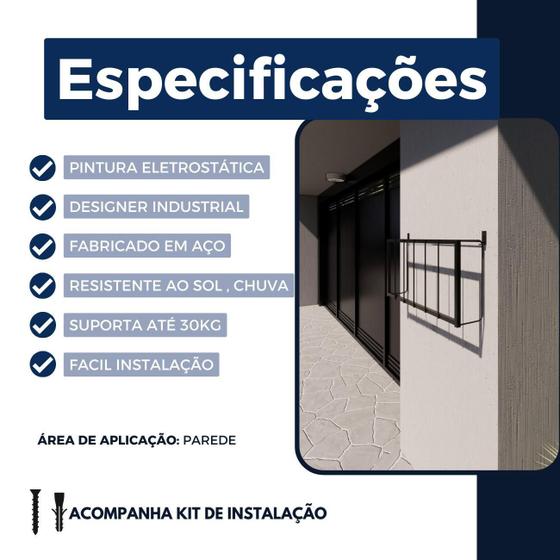 Imagem de Lixeira Residencial Retrátil Externa De Parede Preto Fosco