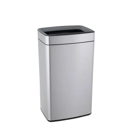 Imagem de Lixeira Retangular c/ Aro e Balde 40 Litros Aço  Inox Brinox Ref.3073/201