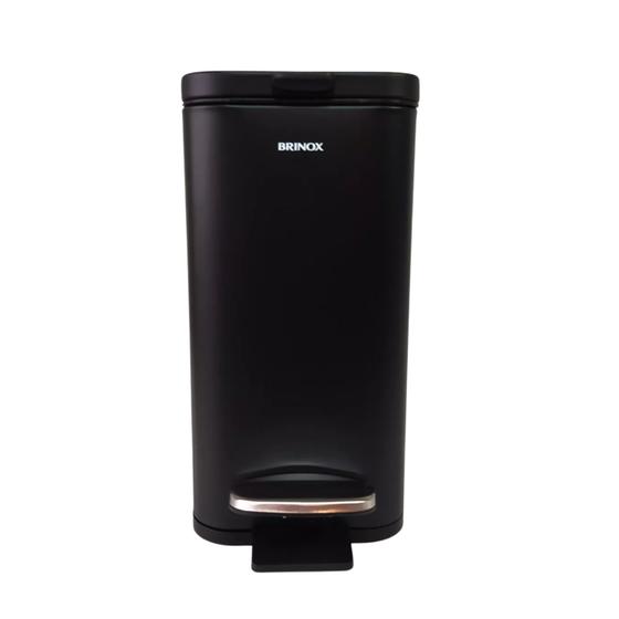 Imagem de Lixeira Retangular com Pedal e Balde Frame 5 Litros Preta Brinox Ref.3064/103