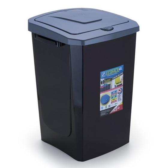 Imagem de Lixeira Retangular Ecofácil 40L com Tampa Click