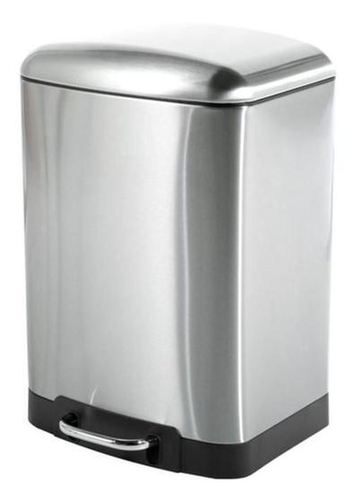 Imagem de Lixeira Retangular Inox 12L Com Pedal 41X25X29Cm - Prateado