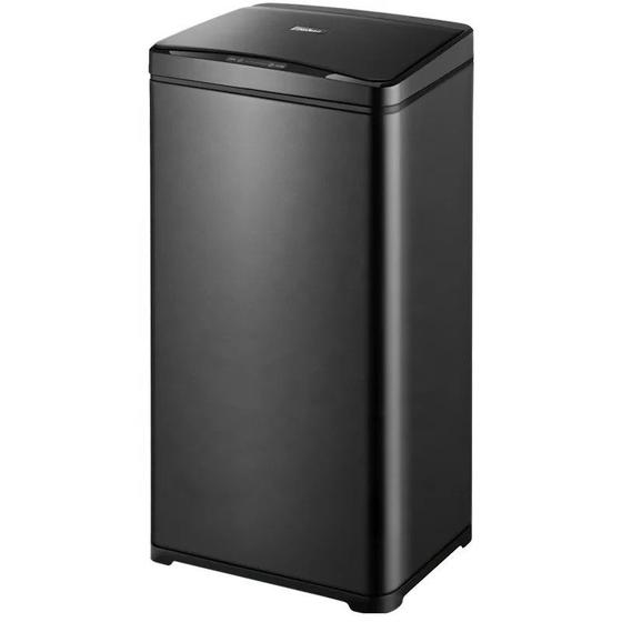Imagem de Lixeira retangular inteligente 50L com sensor automática de proximidade Preto