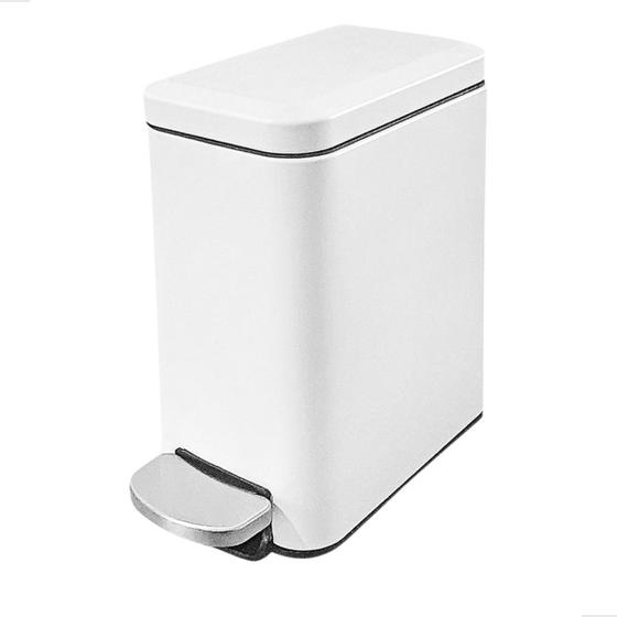 Lixeira Retangular Slim 6 Litros Com Pedal Inox Cozinha Banheiro Apartamento Menor preço em Lixeira Retangular Slim 6 Litros Com Pedal Inox Cozinha Banheiro Apartamento