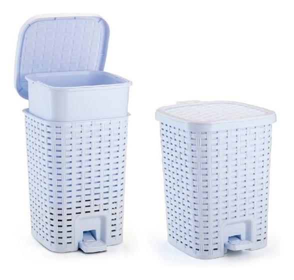 Imagem de Lixeira smart media 15 l - branca rattan monte libano