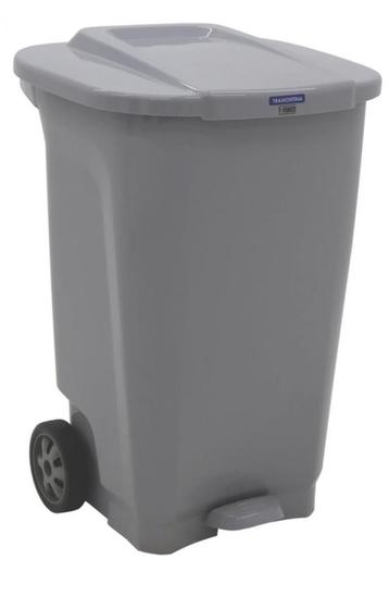 Lixeira T-Force 100l Com Rodas Cinza Basic Menor preço em Lixeira T-Force 100l Com Rodas Cinza Basic