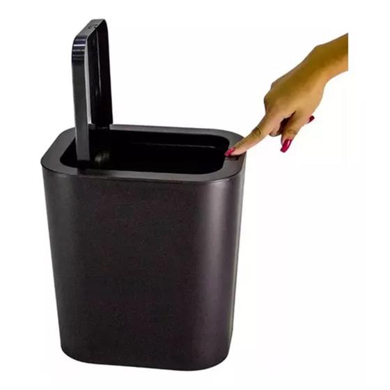 Imagem de Lixeira TAMPA CLICK 12 Litros Com Reservatório / Dispense Para Sacos Plástico de Lixo Coletora Pratica E Resistente