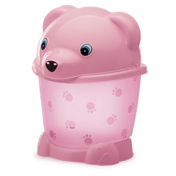 Imagem de Lixeira Urso com Pé Adoleta Translucida Rosa 0853/96
