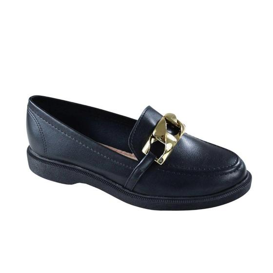 Imagem de Loafer Feminino  Moleca 5666.110 Preto/Dourado