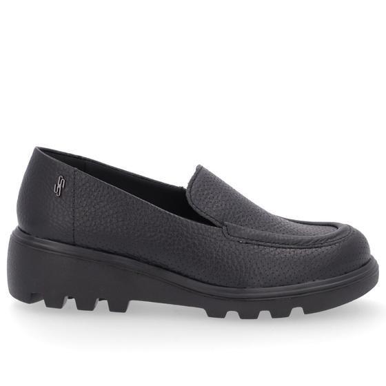 Imagem de Loafer Preto Salto Plataforma Couro Laser