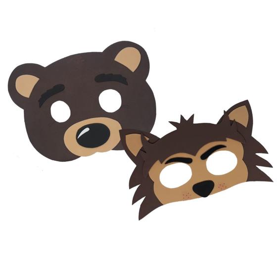 Imagem de Lobo E Urso Kit Com 2 Máscaras