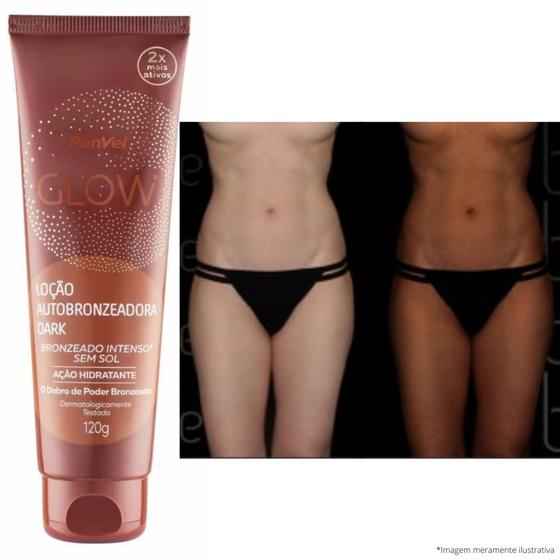 Imagem de Loção Autobronzeador Dark Panvel Glow 2x Mais Forte 120g