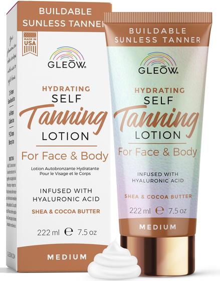 Imagem de Loção Autobronzeadora GLEOW 2024 - 220ml para Rosto e Corpo