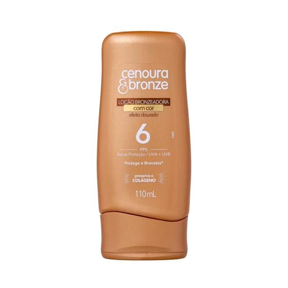 Imagem de Locao Bronzeadora Cenoura & Bronze com Cor Efeito Dourado FPS6 110ml