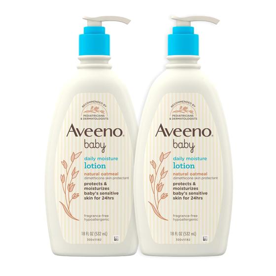 Imagem de Loção corporal AVEENO BABY Daily Moisture com aveia 532mL x2