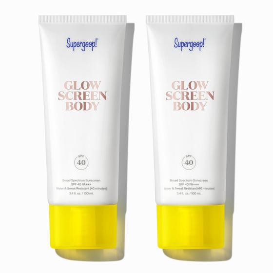 Imagem de Loção corporal e protetor solar de amplo espectro Supergoop! Glowscreen Body SPF 40 PA+++, 100mL x 2