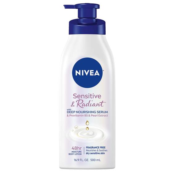 Imagem de Loção corporal Nivea Sensitive and Radiant 500mL para pele sensível