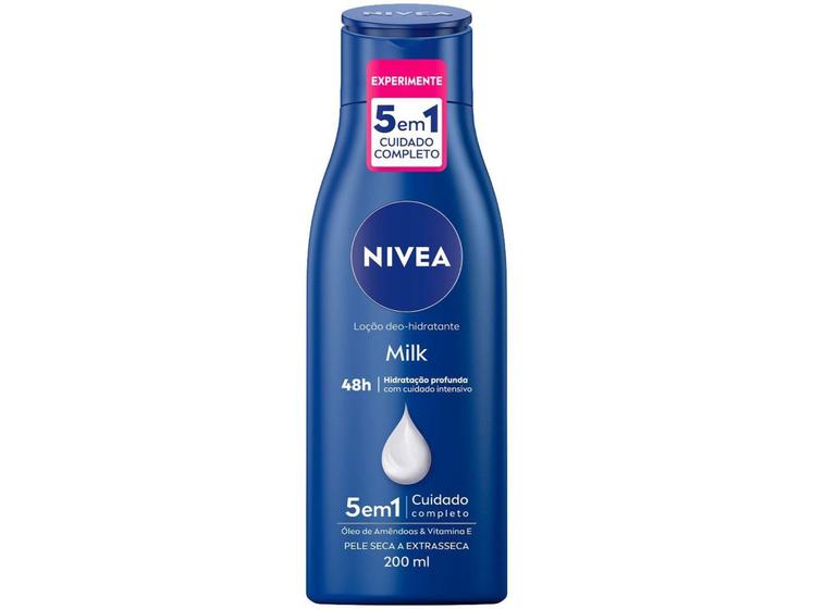 Loção Hidratante Corporal Nivea Milk Pele Seca a Extrasseca 200ml Imagem de Loção Hidratante Corporal Nivea Milk Pele Seca a Extrasseca 200ml
