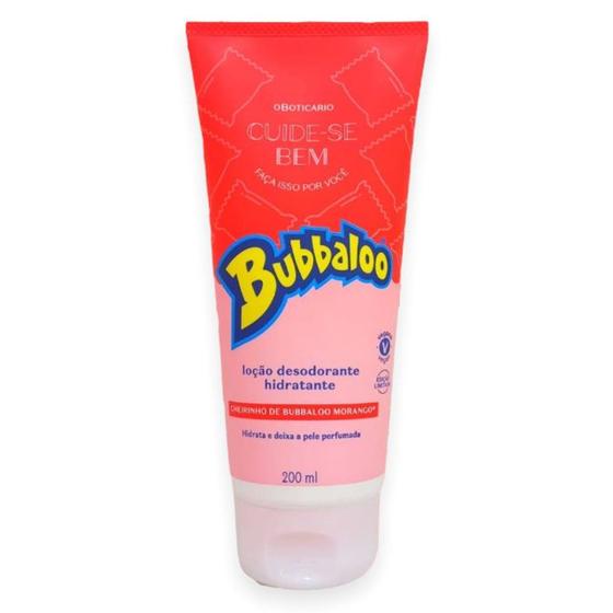 Imagem de Loção Hidratante Desodorante Corporal Cuide-se Bem Bubbaloo Morango 200ml