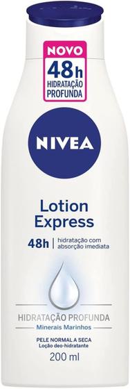 Imagem de Loção Hidratante Nivea Lotion Express Minerais Marinhos Pele Normal a Seca 200ml