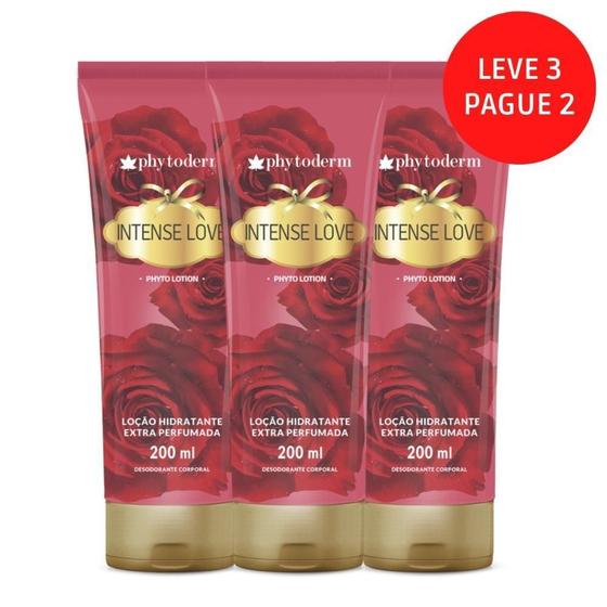 Imagem de Loção Hidratante Phytoderm Intense Love 200Ml Kit com 3un