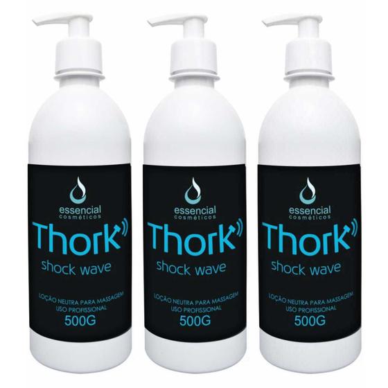 Imagem de Loção Neutra Thork Shock Wave 500g Essencial Cosméticos  Aplicação Ibramed Ondas de Choque