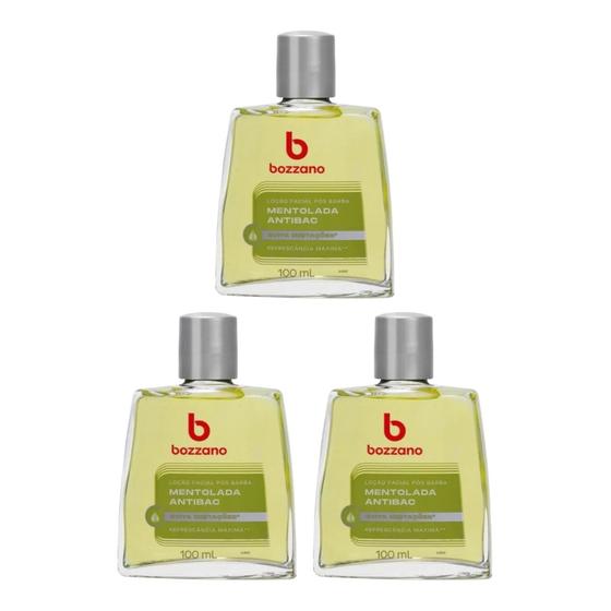 Imagem de Loçao Pos Barba Bozzano Mentolada 100ml - Kit C/ 3un