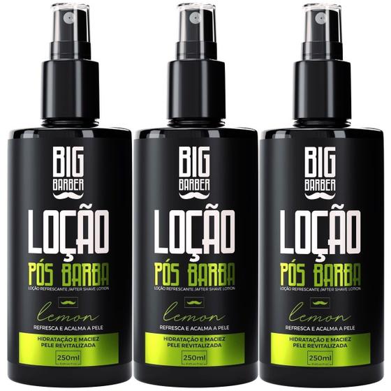 Imagem de Loção Pós Barba Spray Big Barber 250ml Lemon Caixa Com 3 Unidades