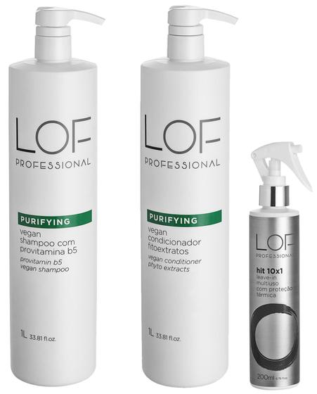 Imagem de LOF Kit Purifying Shampoo + Condicionador 1L + Hit 10x1