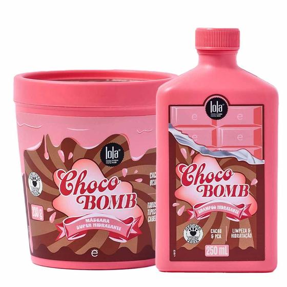 Lola Cosmetics Chocobomb Kit – Máscara + Shampoo para Todos os Tipos de Cabelo – Lola From Rio