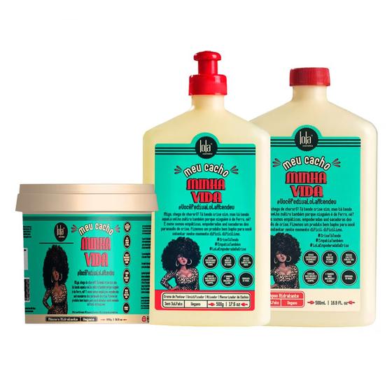 Imagem de Lola Cosmetics Meu Cacho Minha Vida  Kit - Shampoo + Creme de Pentear + Máscara Hidratante