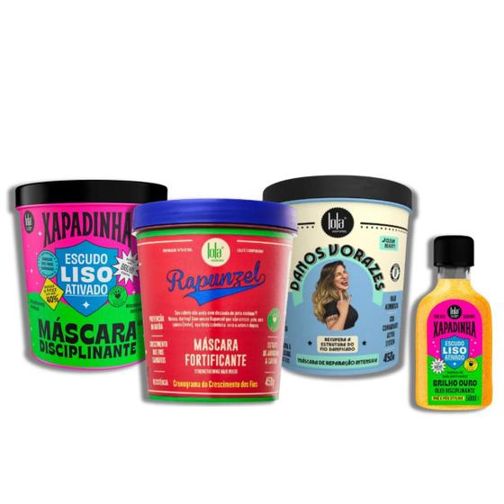 Imagem de Lola Cronograma Masc Xapadinha + Danos Vorazes + Rapunzel + Xapadinha Óleo 50ml
