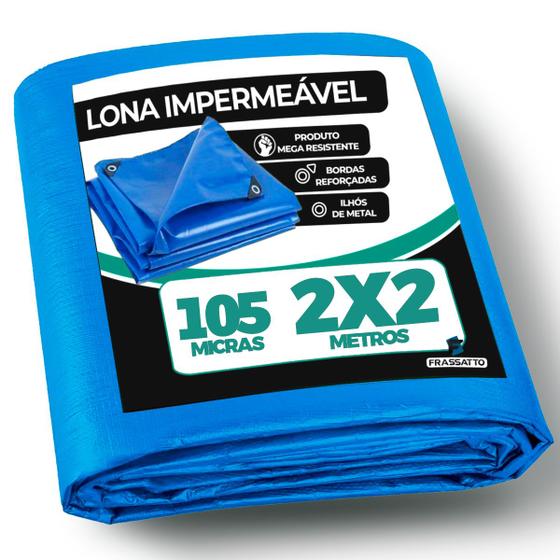 Imagem de Lona 2x2 Impermeável Grossa Cobertura Barraca Camping 105 Micras Resistente