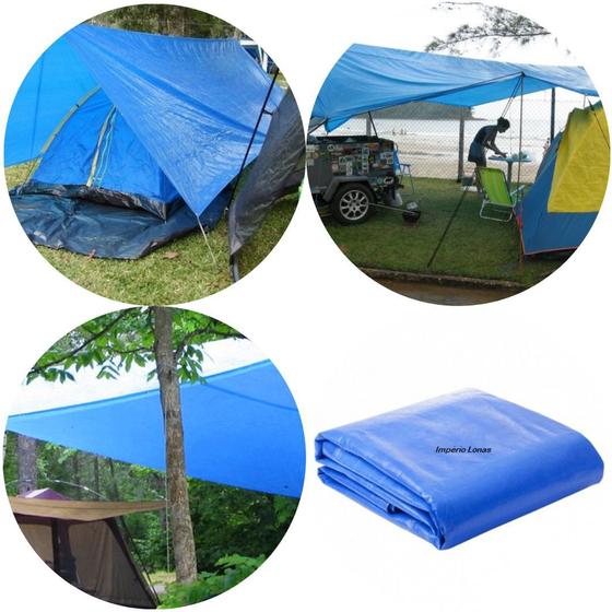 Imagem de Lona 8x3 Azul Impermeavel Piscina Barraca Camping Telhado IK300