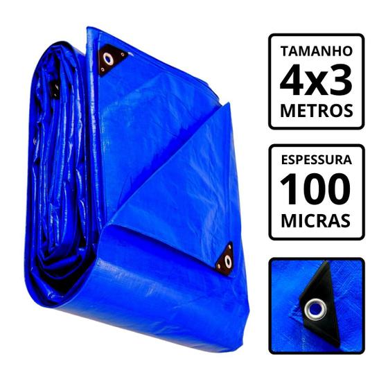 Lona Azul Carreteiro Caminhão Piscina Impermeável 100g 4x3 Menor preço em Lona Azul Carreteiro Caminhão Piscina Impermeável 100g 4x3