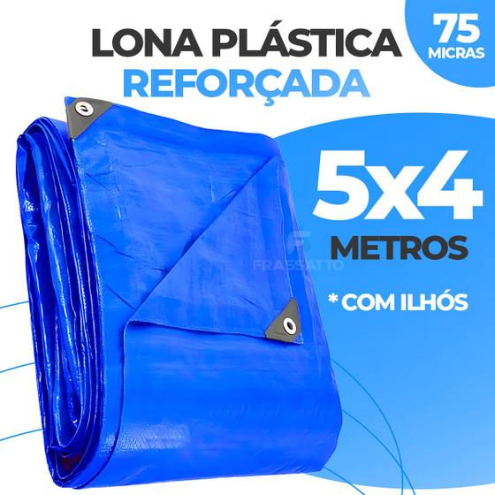 Imagem de Lona Azul Carreteiro Camping Piscina Toldos Caminhão Impermeável 75g 5x4 Metros