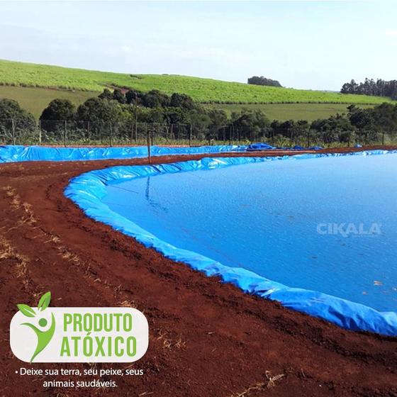 Imagem de Lona Ck300 Azul 3x3 Metros Impermeável Para Lago Ornamental Reservatório Piscicultura Tanque de Peixe