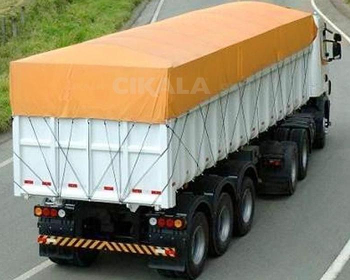 Imagem de Lona Ck600 Laranja 11x4 Metros em Pvc Com Ilhós em Latão Para Caminhão e Transporte de Carga em Geral