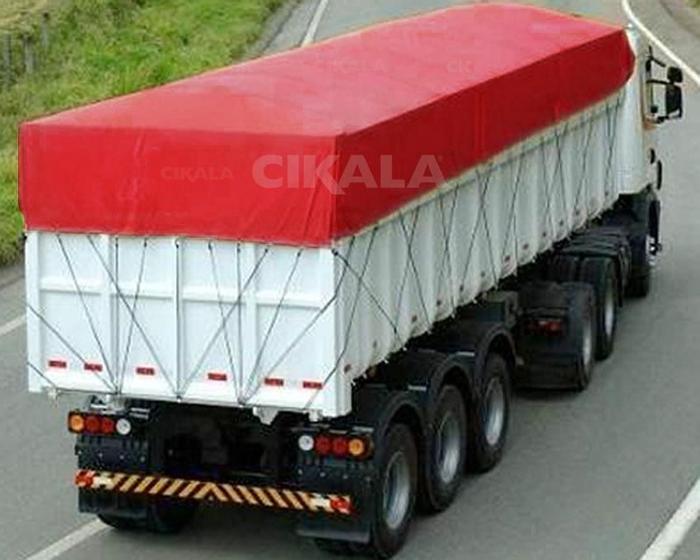 Imagem de Lona Ck600 Vermelha 4x4 Metros em Pvc Com Ilhós em Latão Para Caminhão e Transporte de Carga em Geral