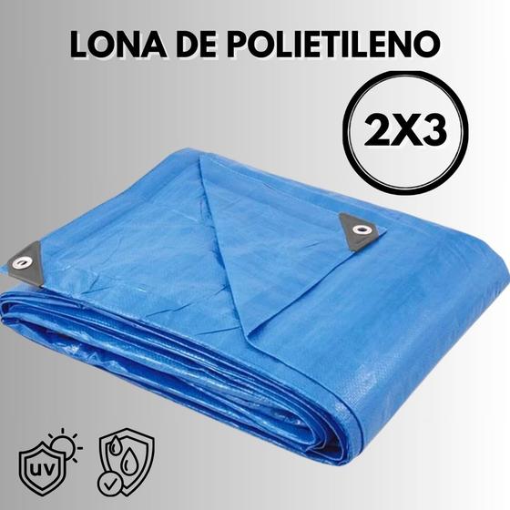 Imagem de Lona de Polietileno 2x2m a 4x5 Azul - Resistente Impermeável Telhados Camping