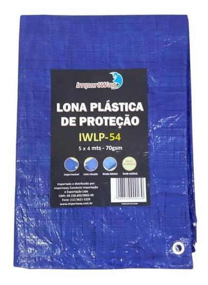 Imagem de Lona Encerado Para Cobertura Telhado Plastica 5x4 M Azul
