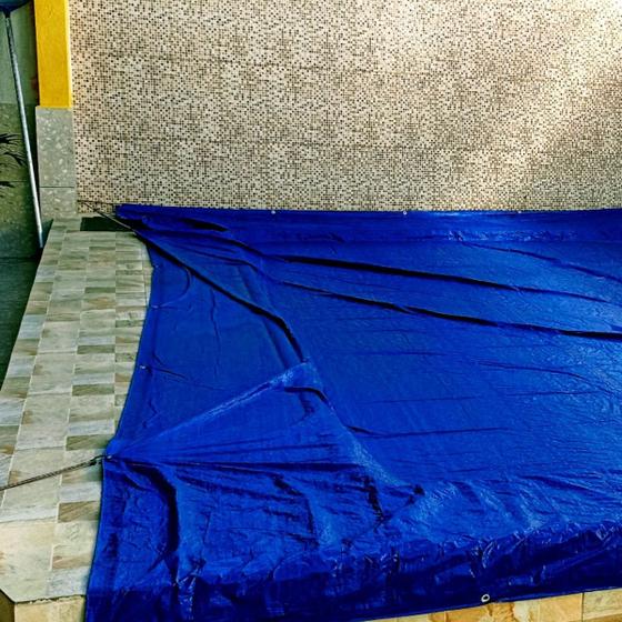Imagem de Lona para Piscina Fibra Azul 6x4 Impermeável Barraca Camping