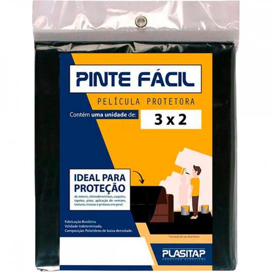 Imagem de Lona Plast Plasitap Facil Preto 3X2Mt