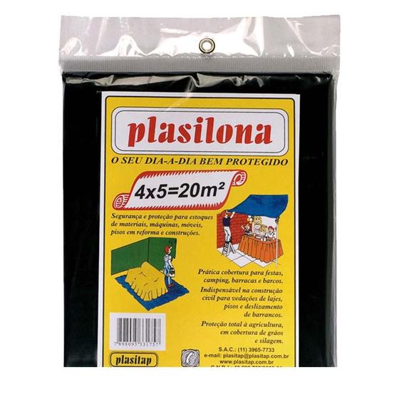 Lona plástica 4 x 5 m preta Plasitap Menor preço em Lona plástica 4 x 5 m preta Plasitap