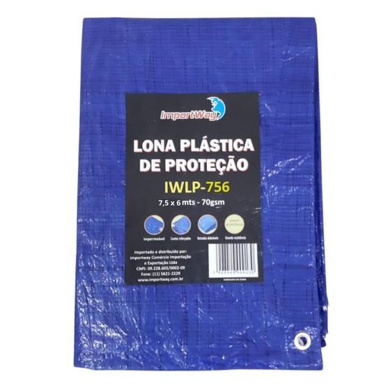 Imagem de Lona Plástica Carreteiro Camping Piscina 70 Gsm 7,5x 6 Metros Importway