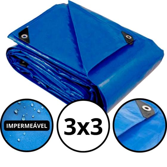 Lona Plástica de Proteção Cobertura Impermeável Azul 3x3 mts Menor preço em Lona Plástica de Proteção Cobertura Impermeável Azul 3x3 mts