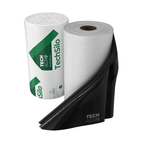 Imagem de Lona plastica techsilo preta/branca 8x50m 50kg techagro 150 micra