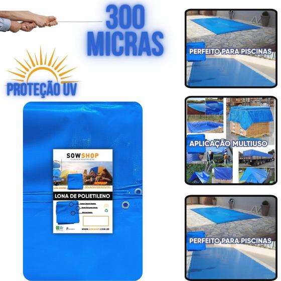 Imagem de LONAFORTE MULTIUSO 300 MICRAS PE UV AZUL 4,50x8,50 SOWSHOP