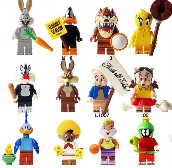 Imagem de Looney Tunes Acme Space Jam Kit 12 Bonecos Blocos De Montar