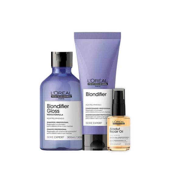 Imagem de Loreal Blondifier Gloss Sh 300ml + Cond 200ml + Oleo 30ml