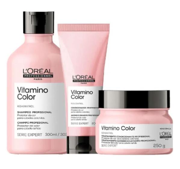 Imagem de Loréal Kit Vitamino Color Sh 300m + Cond 200ml + Masc 250g